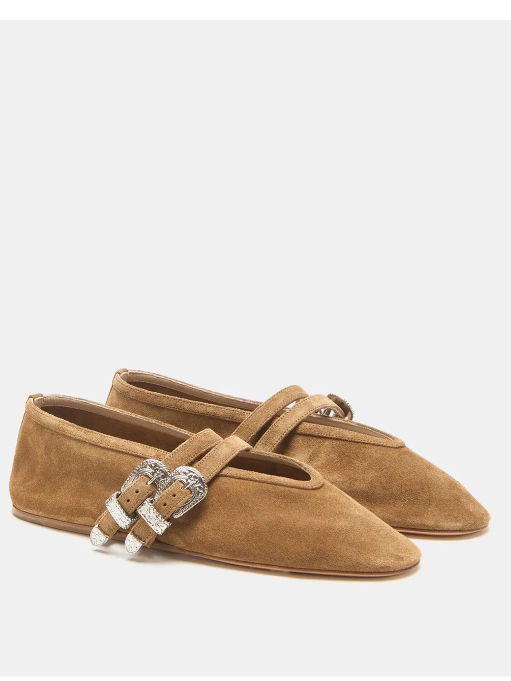 Le Monde Beryl Claudia Western Ballet Flats in Taupe Suede
